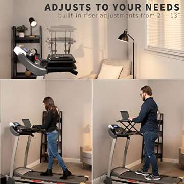 VIVO Universal Treadmill Desk Riser, Height Adjustable Platform for Notebooks, Tablets, Laptops, and...