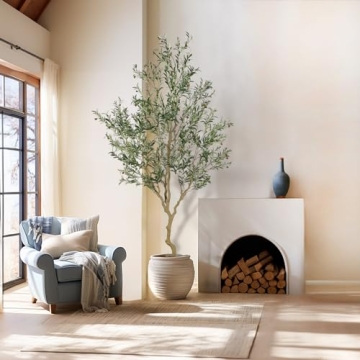 9ft Realistic Nafresh Faux Olive Tree for Home Decor