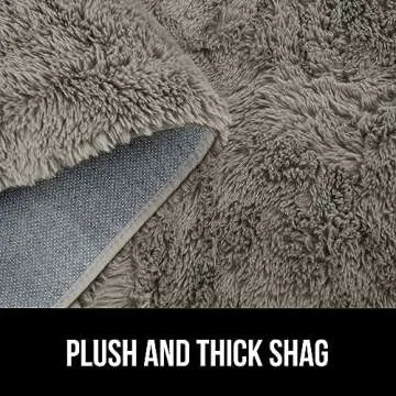 Gorilla Grip Soft Faux Fur Area Rug, Washable, Shed and Fade Resistant, Grip Dots Underside, Fluffy Shag Indoor Bedroom Rugs, Easy Clean, for Living Room Floor, Nursery Carpets, 5x7 FT, Steel Gray