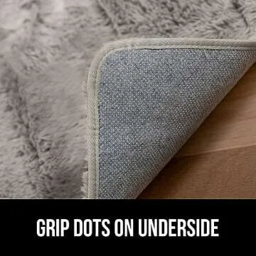 Gorilla Grip Soft Faux Fur Area Rug, Washable, Shed and Fade Resistant, Grip Dots Underside, Fluffy Shag Indoor Bedroom Rugs, Easy Clean, for Living Room Floor, Nursery Carpets, 5x7 FT, Steel Gray