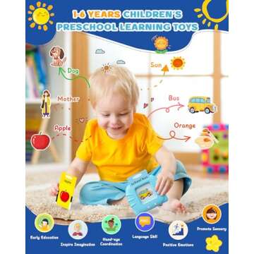 bravokids Toddler Toys Talking Flash Cards for 1 2 3 4 5 6 Year Old Boys and Girls, Autism Sensory Toys for Autistic Children, 224 Sight Words Speech Therapy Learning Early Educational Toys for Kids