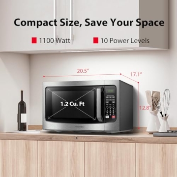 Toshiba EM131A5C-SS Microwave: 1100W, 1.2 Cu Ft Capacity
