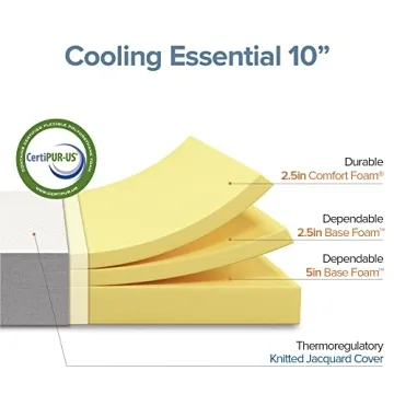 ZINUS Cooling Essential Memory Foam Mattress - Queen Cozy Comfort