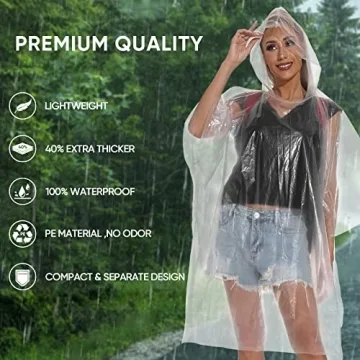 APEXUP Emergency Disposable Rain Ponchos (5 Pack) for Travel