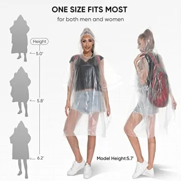 APEXUP Emergency Disposable Rain Ponchos (5 Pack) for Travel