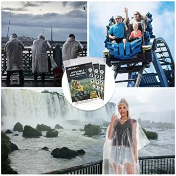 APEXUP Emergency Disposable Rain Ponchos (5 Pack) for Travel