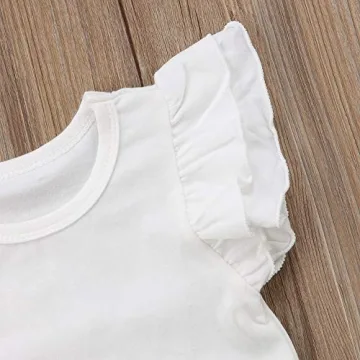 Stylish Cotton Ruffle Sleeve Tank Top for Toddler Girls