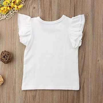 Stylish Cotton Ruffle Sleeve Tank Top for Toddler Girls