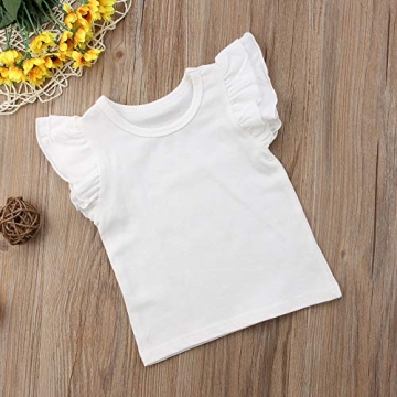 Stylish Cotton Ruffle Sleeve Tank Top for Toddler Girls