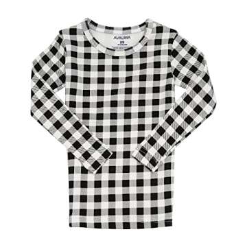 AVAUMA Baby Boys Girls Pajama Set 6M-7T Kids Cute Toddler Buffalo Check Pattern Design Pjs Cotton Sl...
