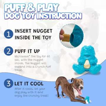 Yeti Puff and Play Dog Toy - Dog Chew Holder - Fun Stimulating Chew Toy for Teething, Behavior Training for Light to Moderate Chewers - Interactive Nuggets Treats Dispenser Puzzle - Yeti Blue