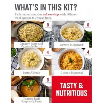 READYWISE - Emergency Food Supply, 124 Servings, 1 Bucket, Freeze-Dried, MRE, Pre-made, Survival and Adventure Essentials for Camping, Hiking & Emergencies, Individually Packaged, 25-Year Shelf Life