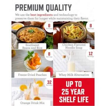 READYWISE - Emergency Food Supply, 124 Servings, 1 Bucket, Freeze-Dried, MRE, Pre-made, Survival and Adventure Essentials for Camping, Hiking & Emergencies, Individually Packaged, 25-Year Shelf Life
