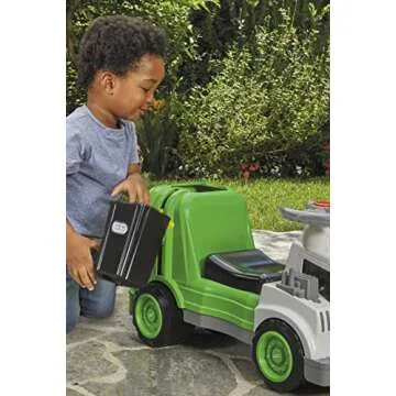 Little Tikes Dirt Diggers Garbage Truck Scoot Ride On with Real Working Horn and Trash Bin for Themed Roleplay for Boys, Girls, Kids, Toddlers Ages 2 to 5 Years, Large