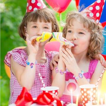 SIELEVIN 12 PCS Girls Bracelet for Kids Unicorn Mermaid Wooden Beaded Bracelets Birthday Party Favors Goodies Bag Stuffers Fillers Cute Pinata Stuffers Rainbow Butterfly Heart Jewelry Gifts