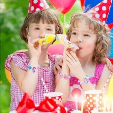 SIELEVIN 12 PCS Girls Bracelet for Kids Unicorn Mermaid Wooden Beaded Bracelets Birthday Party Favors Goodies Bag Stuffers Fillers Cute Pinata Stuffers Rainbow Butterfly Heart Jewelry Gifts