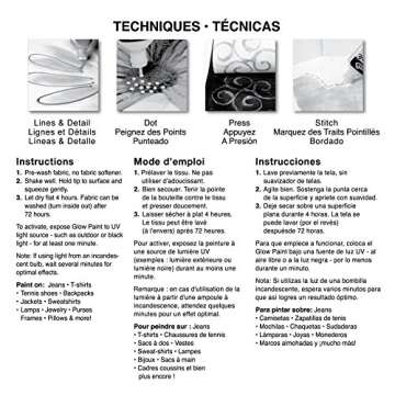 Tulip 17581 Dimensional Metallic Fabric Glow Paint Set – 6 Colors