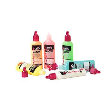 Dimensional Metallic Fabric Paint Set of 6 - Glow Effect