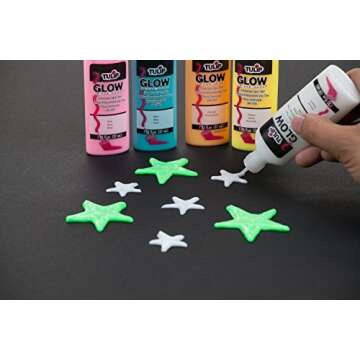 Dimensional Metallic Fabric Paint Set of 6 - Glow Effect