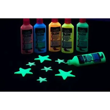 Dimensional Metallic Fabric Paint Set of 6 - Glow Effect