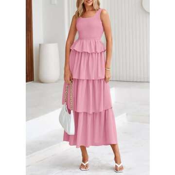 PRETTYGARDEN Summer Sleeveless Midi Dress for Women