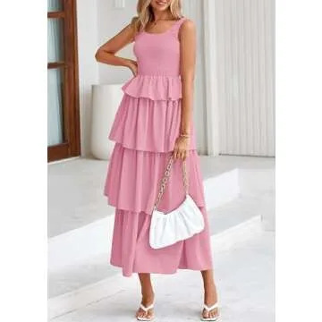 PRETTYGARDEN Summer Sleeveless Midi Dress for Women