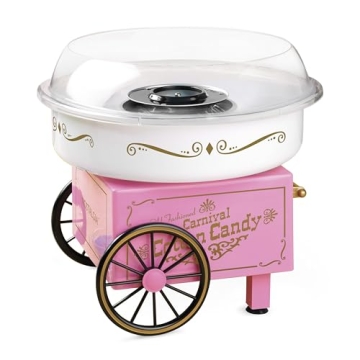 Nostalgia Cotton Candy Machine - Retro Cotton Candy Machine for Kids with 2 Reusable Cones, 1 Sugar ...