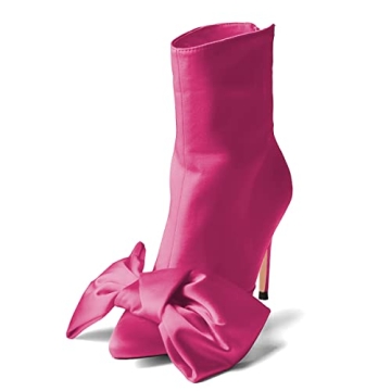 FSJ Women Chic Bowknot Pointed Toe Stiletto High Heels