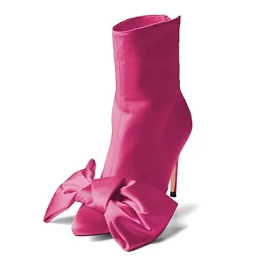 FSJ Women Chic Bowknot Pointed Toe Stiletto High Heels