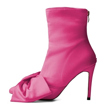 FSJ Women Chic Bowknot Pointed Toe Stiletto High Heels