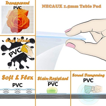 Durable NECAUX Clear Table Protector - Customizable Sizes Available
