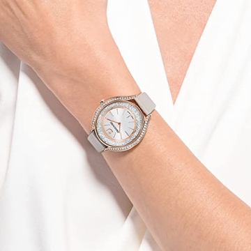 Swarovski Crystalline Aura Watch - Elegant Leather Strap