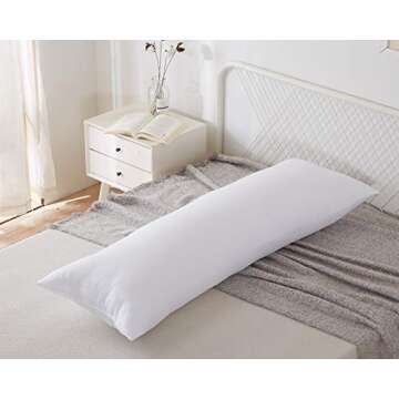 Acanva Fluffy Pillow Insert for Bed Sleeping, Decorative Stuffer Cushion Sham Filler, 20x72(Pack of 1), White