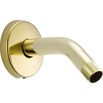 Delta Faucet U4993-PB Shower Arm and Flange, Polished Brass