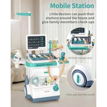 Jovow Doctor Kit for Toddlers 3-5, Medical Kit with Sound and Light Functions, Doctor Playset for Kids Birthday Gift