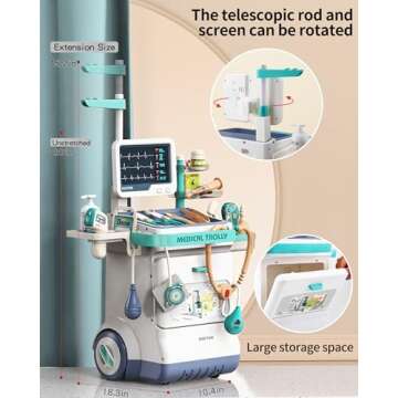 Jovow Doctor Kit for Toddlers 3-5, Medical Kit with Sound and Light Functions, Doctor Playset for Kids Birthday Gift