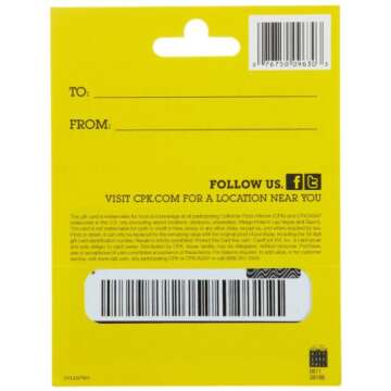 California Pizza Kitchen Gift Card $25