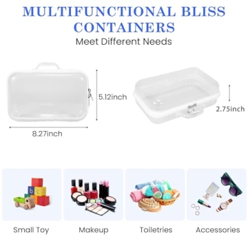 Durable Clear Zippered Hard Pouch 4Pack for Travel & Storage