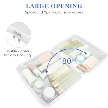 Durable Clear Zippered Hard Pouch 4Pack for Travel & Storage