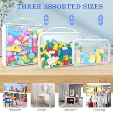 Durable Clear Zippered Hard Pouch 4Pack for Travel & Storage