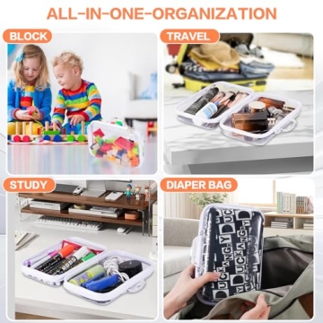 Durable Clear Zippered Hard Pouch 4Pack for Travel & Storage