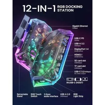JSAUX RGB Docking Station: 12-in-1 for Steam Deck OLED & ROG Ally