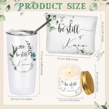 Sieral 3 Pcs Christian Gifts for Women Faith Be Still and Know Be Strong and Courageous