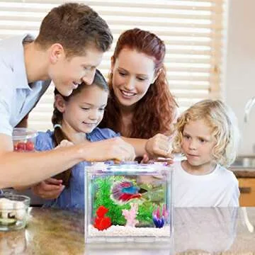 Oltraman Small Betta Fish Tank, Aquarium Tank Kit with LED Lighting, 0.6 Gallon Stackable Beta Fish ...