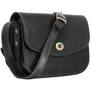 Floto Milano Crossbody Women's Shoulder Bag Handbag Size 8.5" (Black)
