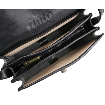 Floto Milano Crossbody Women's Shoulder Bag Handbag Size 8.5" (Black)
