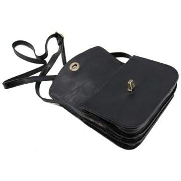 Floto Milano Crossbody Women's Shoulder Bag Handbag Size 8.5" (Black)