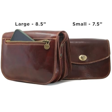 Floto Milano Crossbody Women's Shoulder Bag Handbag Size 8.5" (Black)