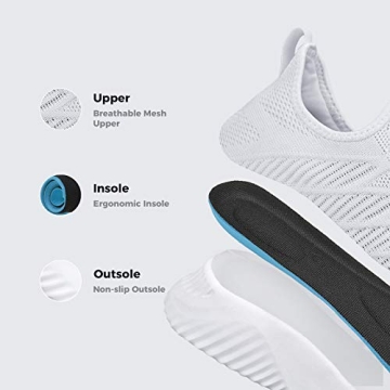 Womens Lightweight Slip On Sneakers for Gym and Casual