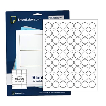 1" Round Labels, All Purpose White, Laser or Inkjet Printing, 1575 Labels